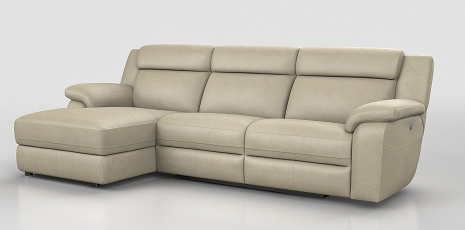 Bormida - corner sofa with 1 electric recliner - left peninsula